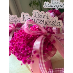 Mini Flower Box Prezent dla Nauczyciela Stabilizowana Gipsówka